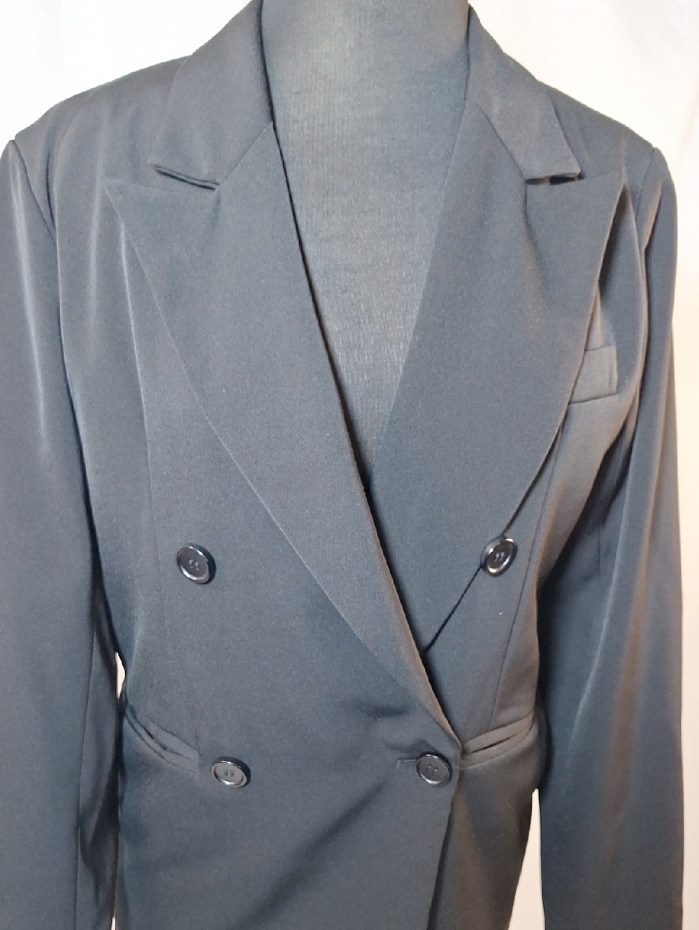 Classic Double-Breasted Black Blazer